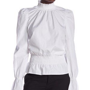 (Frame) Smocked Poplin Blouse